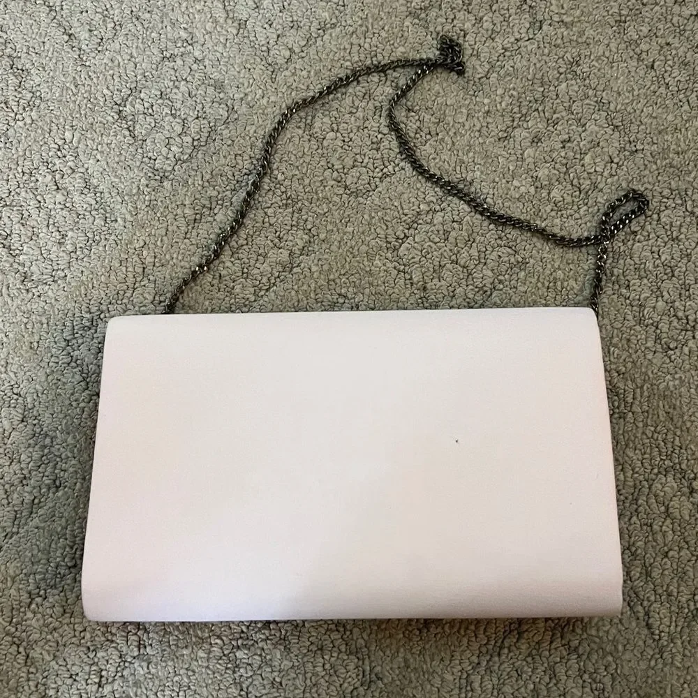 Vintage DYEABLES Wedding Prom PURSE/Clutch pink w/ Shoulder Chain